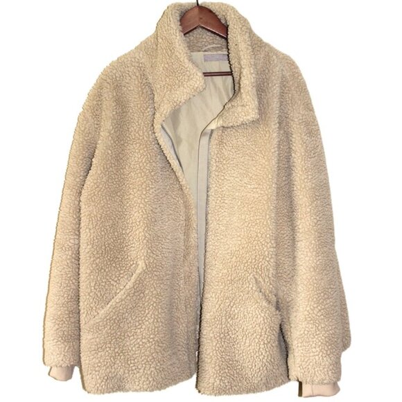 H&M Warm & Cozy Sherpa Teddy Jacket in Beige (XXL) - Picture 9 of 11